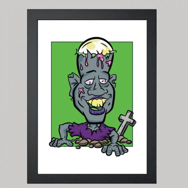 graveyard zombie digital caricature
