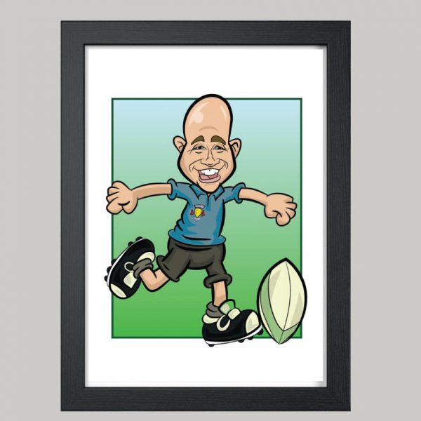 Rugby Player Digital Caricature