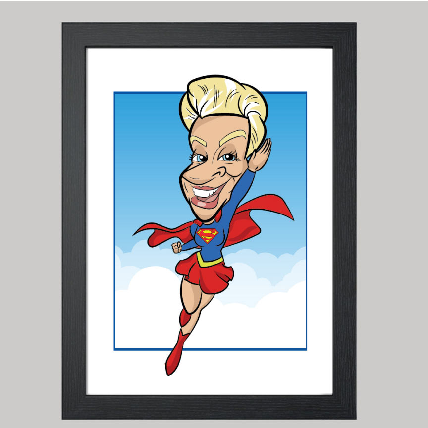 supergirl digital caricature